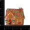 Gingerbread House with Peppermint Candy Christmas Cookie Embroidered Iron on Patch
